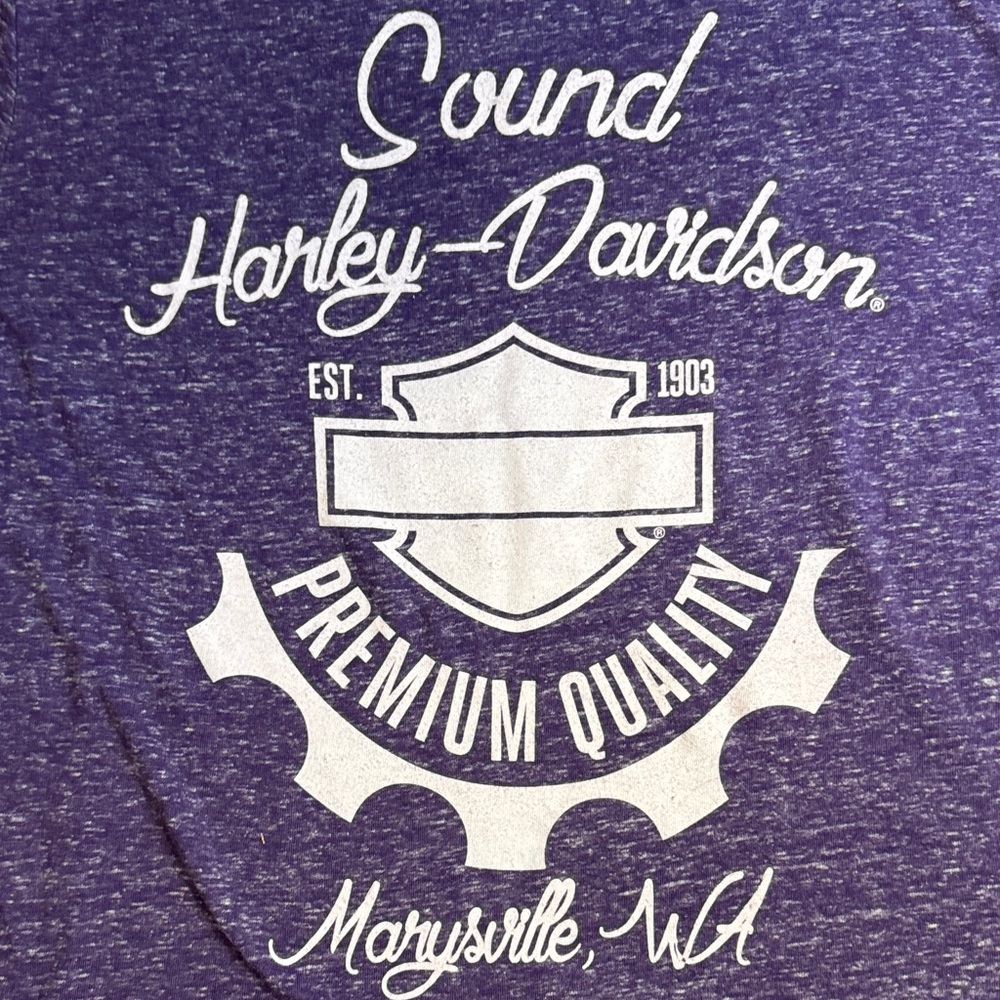 Harley-Davidson Violet Tee with Pink Script - Picture 5 of 5